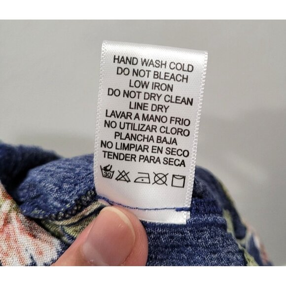 Women's Becool Strapless Blue Floral Romper with Pockets Size S - Picture 6 of 10